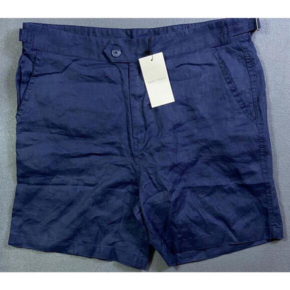New Saint Perry Men’s Linen Shorts – Navy Blue – Size Large – XXL 2XL 38x6 NWT - Picture 1 of 12